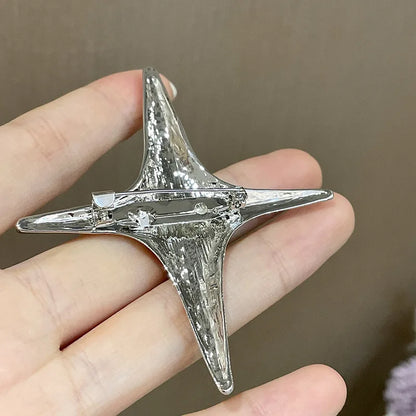 Cool Star and Heart Geometric Metal Brooches