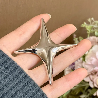 Cool Star and Heart Geometric Metal Brooches