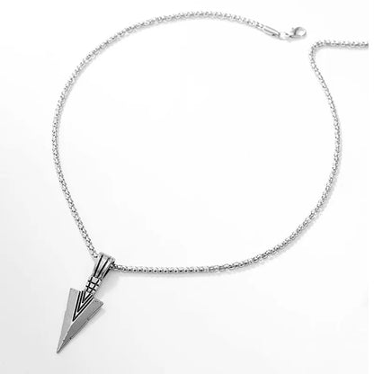 Black Silver Warrior Spear Pendant