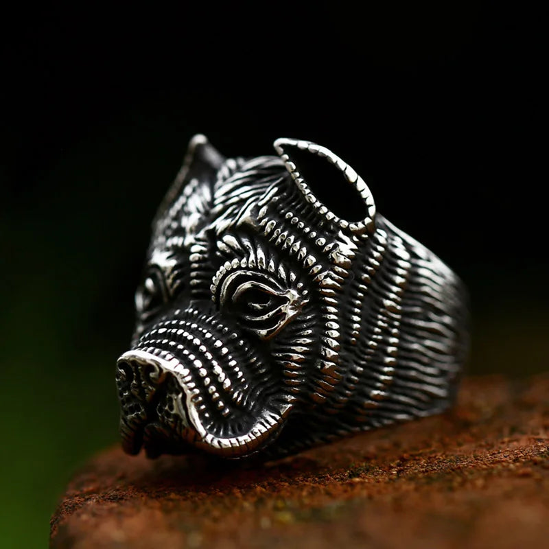 Stainless Steel Golden Retriever and Sharpei Dog Rings