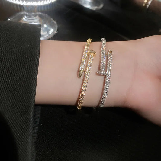 Korean Fashion Luxury Gold Silver and Rhinestone Bracelets