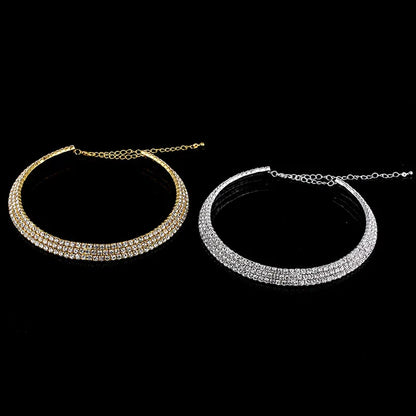 Silver and Gold Crystal Rhinestone Chokers