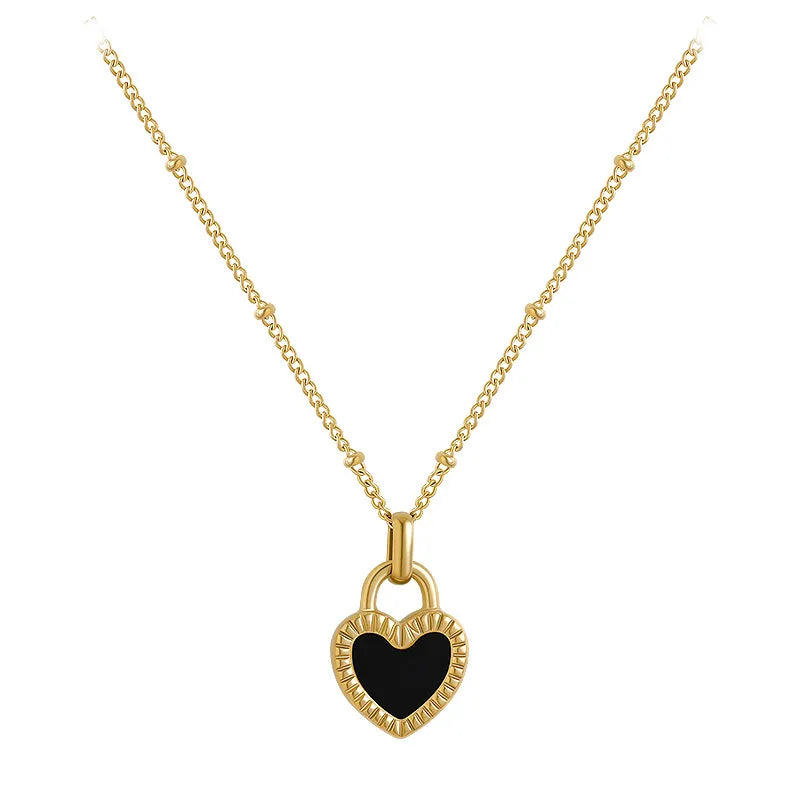 Double Sided Heart Pendant Necklace