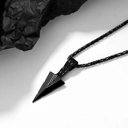 Black Silver Warrior Spear Pendant