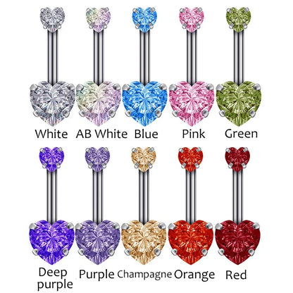 Colorful Crystal Pierced Belly Button Jewelry