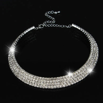 Silver and Gold Crystal Rhinestone Chokers