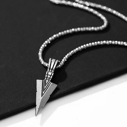 Black Silver Warrior Spear Pendant