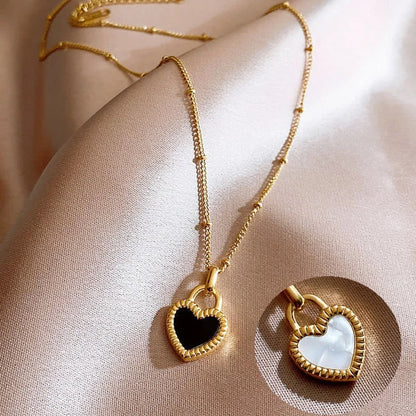 Double Sided Heart Pendant Necklace