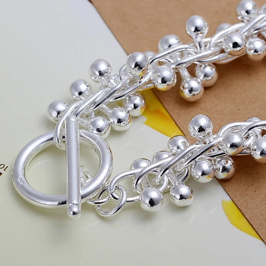 Beautiful Silver Linked Beaded Bracelet