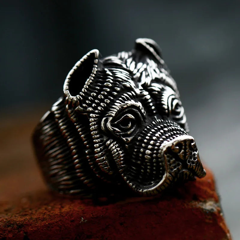 Stainless Steel Golden Retriever and Sharpei Dog Rings