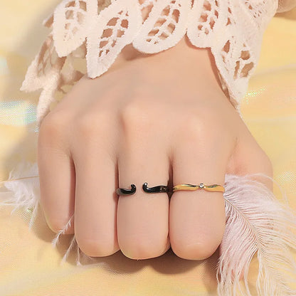 Punk Angel Wings Demon Tail Rings 2 Pcs