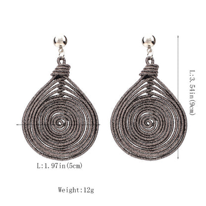 Retro Multi-Layer Circular Drop Earrings