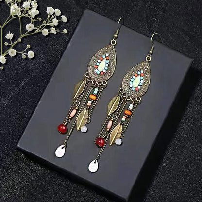 Bohemian Tribal Ethnic Style Long Fringe Earrings