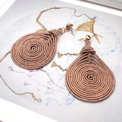 Retro Multi-Layer Circular Drop Earrings