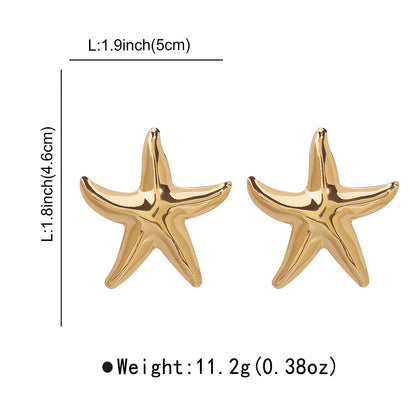 Gold and Silver Starfish Earrings