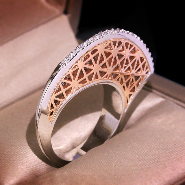 Unique Zirconia, Gold & Silver Ring