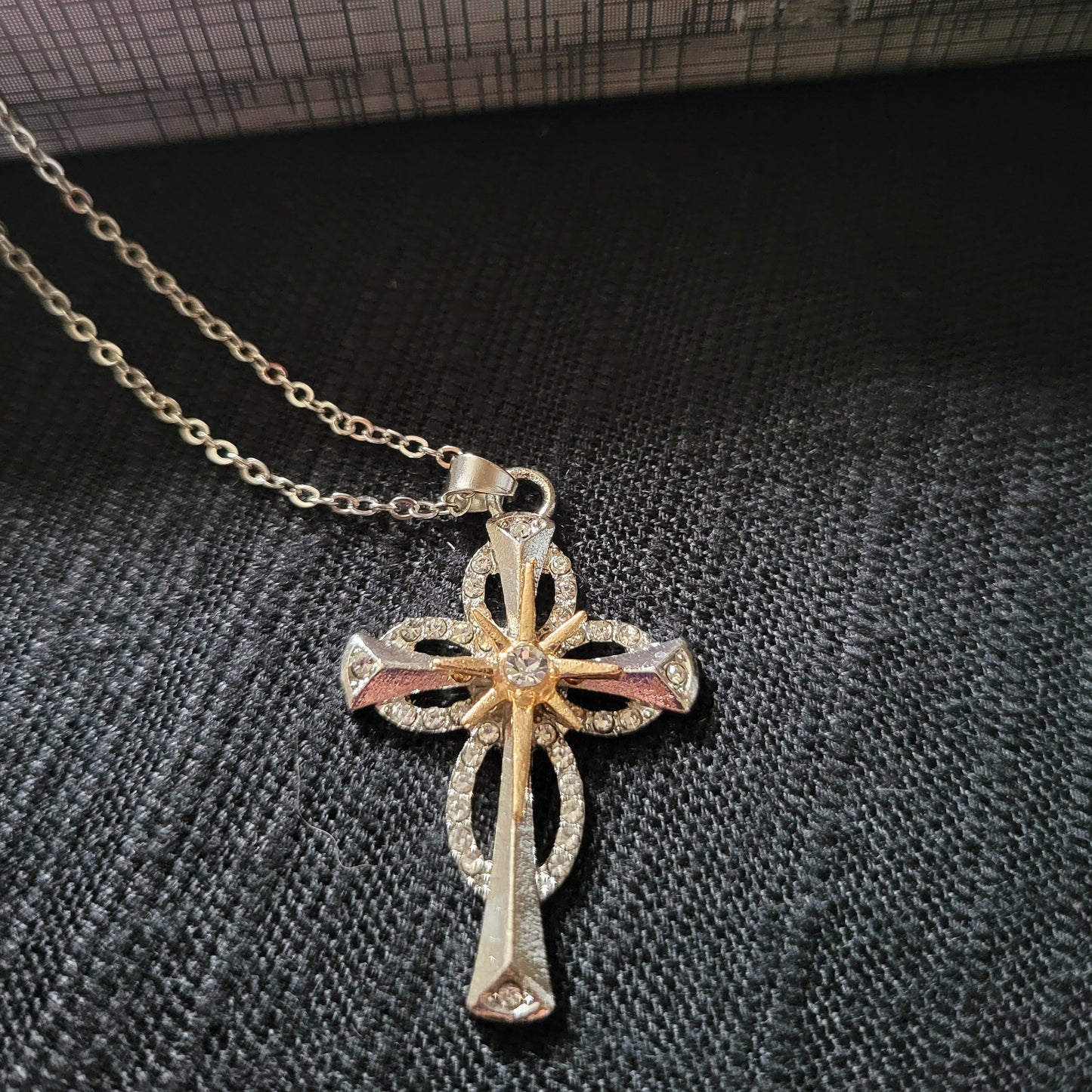 Silver & Gold Cross Necklace