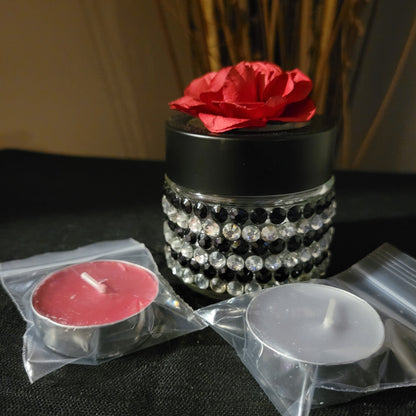 Decorative Jars with Foaming Butter Face Cream and 2 Scented Tea Lights