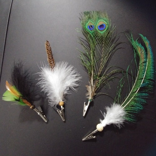 Festive Bohemian Feather Decorative Clip Ons 4 Styles