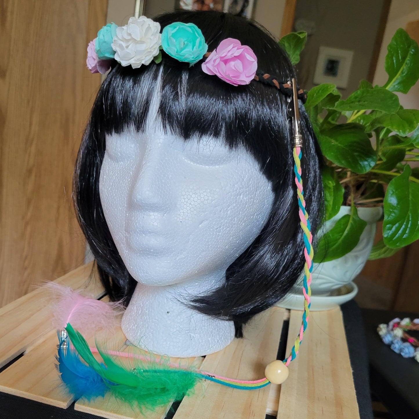 Bohemian Festival Braided Floral Wreaths & Clip On Sets