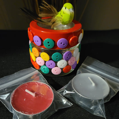 Decorative Jars with Foaming Butter Face Cream and 2 Scented Tea Lights