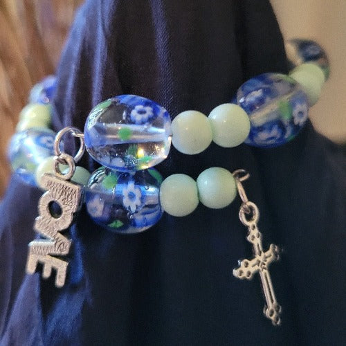 Beaded Wrist Wraps with Charms