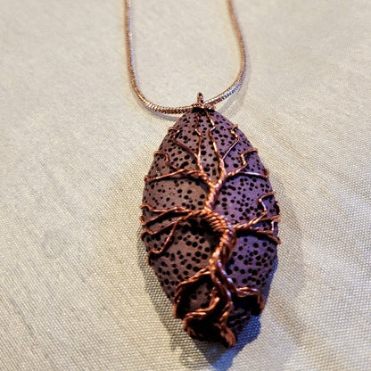 Rose Gold Lava Rock Necklaces