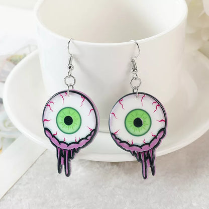 Zombie Brain Heart Mouth Eyeball and Tombstone Acrylic Drop Earrings