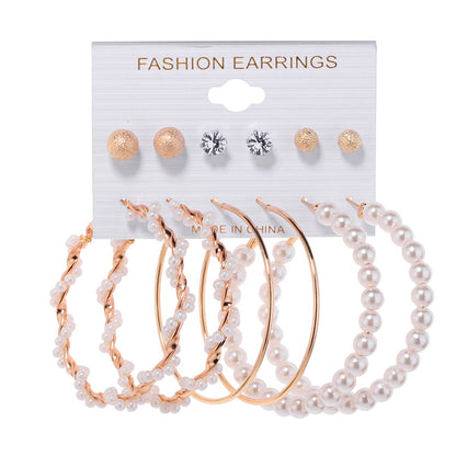 Korean Fashion Pearl Hoops