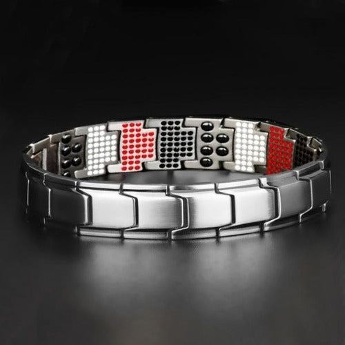 Silver & Black ION Health Magnetic Unisex Bracelets