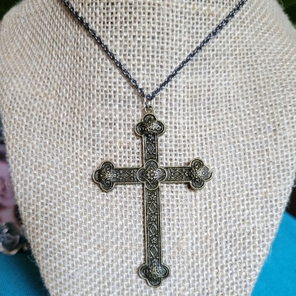 Silver, Brass, Wood Crosses on Chains