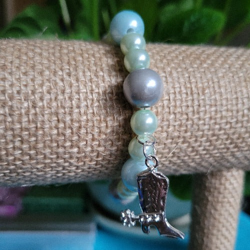 Colorful Beaded Elastic Wrist Wraps with Charms