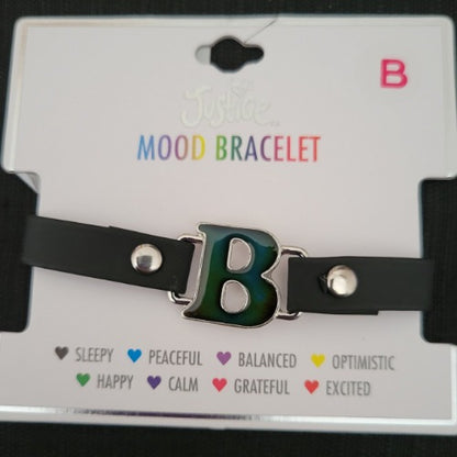 Mood Bracelets with Black Band & Initials