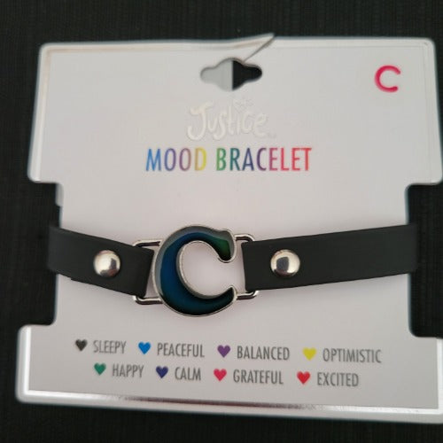 Mood Bracelets with Black Band & Initials