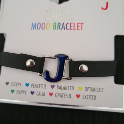 Mood Bracelets with Black Band & Initials