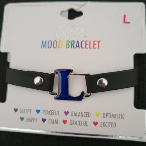 Mood Bracelets with Black Band & Initials