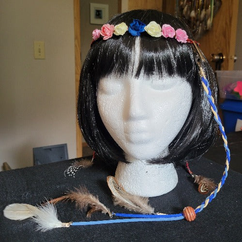 Bohemian Festival Floral Crowns with Suede Clip On Set
