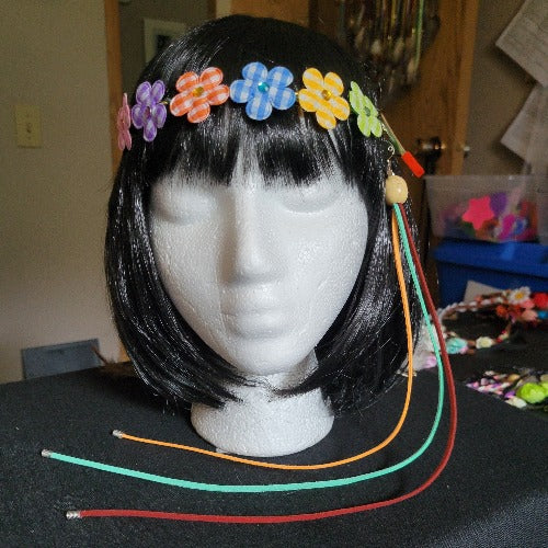 Bohemian Festival Floral Crowns with Suede Clip On Set