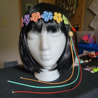 Bohemian Festival Floral Crowns with Suede Clip On Set