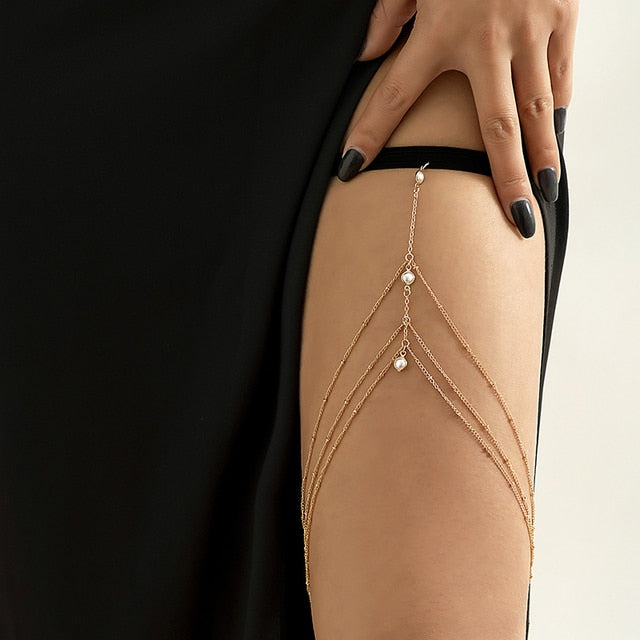 Bohemian Rhinestone Thigh Garter