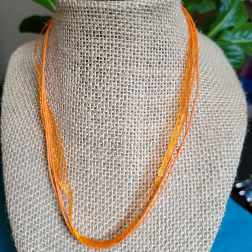 Make Your Own Neon Colored Ribbon Necklaces 30in 76cm