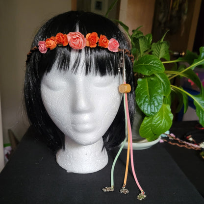 Suede Braided Floral Wreaths & Clip On Sets