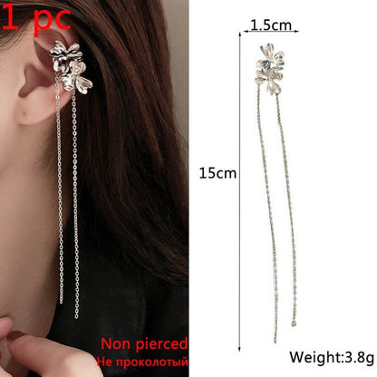Korean Fashion Gold & Silver Pearl Butterfly Earrings