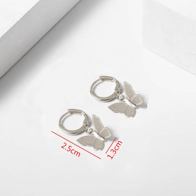 Korean Fashion Gold & Silver Pearl Butterfly Earrings