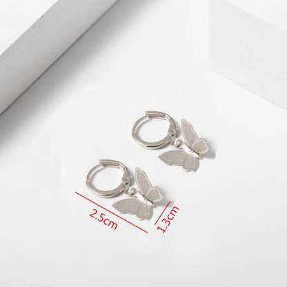 Korean Fashion Gold & Silver Pearl Butterfly Earrings