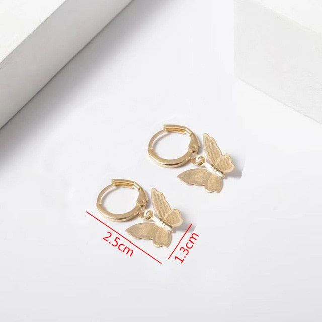 Korean Fashion Gold & Silver Pearl Butterfly Earrings