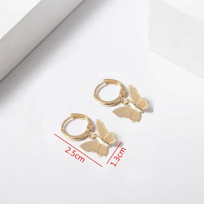 Korean Fashion Gold & Silver Pearl Butterfly Earrings