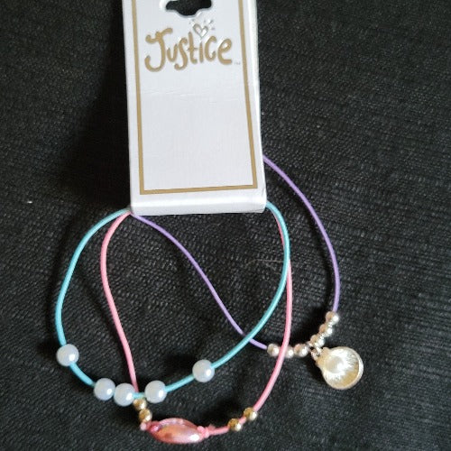 Delicate Pink, Blue, Purple Stretchy Beach Bracelets