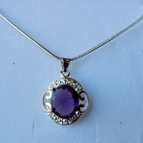 Purple & Silver Necklace