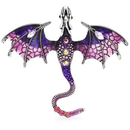 Special Price:  Enamel Flying Dragon Rhinestone Brooches